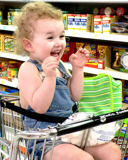 Sydney at the grocery store