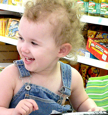 Sydney at the grocery store