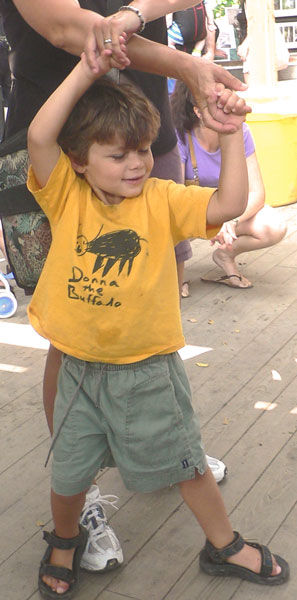 Silas and his mom dance the afternoon away