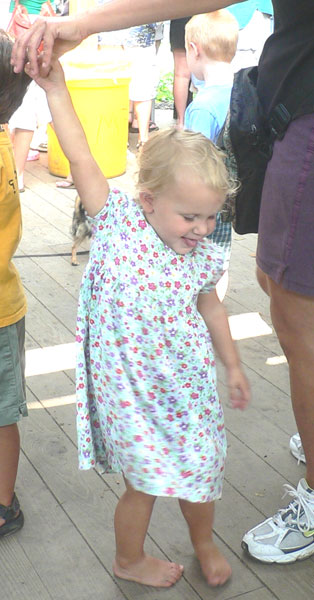 Jemma and her mom dance the afternoon away